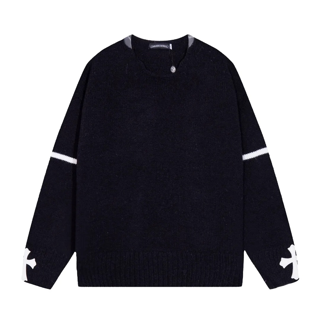 P320 Chrome Hearts Chrome Hearts Hollow Collar Leather + Metal Sweater Color: Blue Apricot Black Size: S M L XL XXL